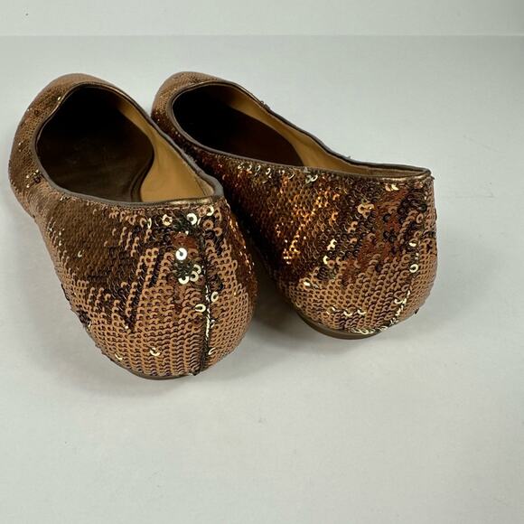 Badgley Mischka American Glamour Copper Sequined Flats - Picture 3 of 6